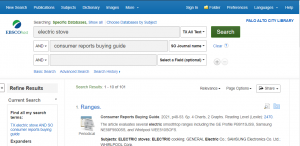 Example screenshot of the advanced search window in EBSCO databases.