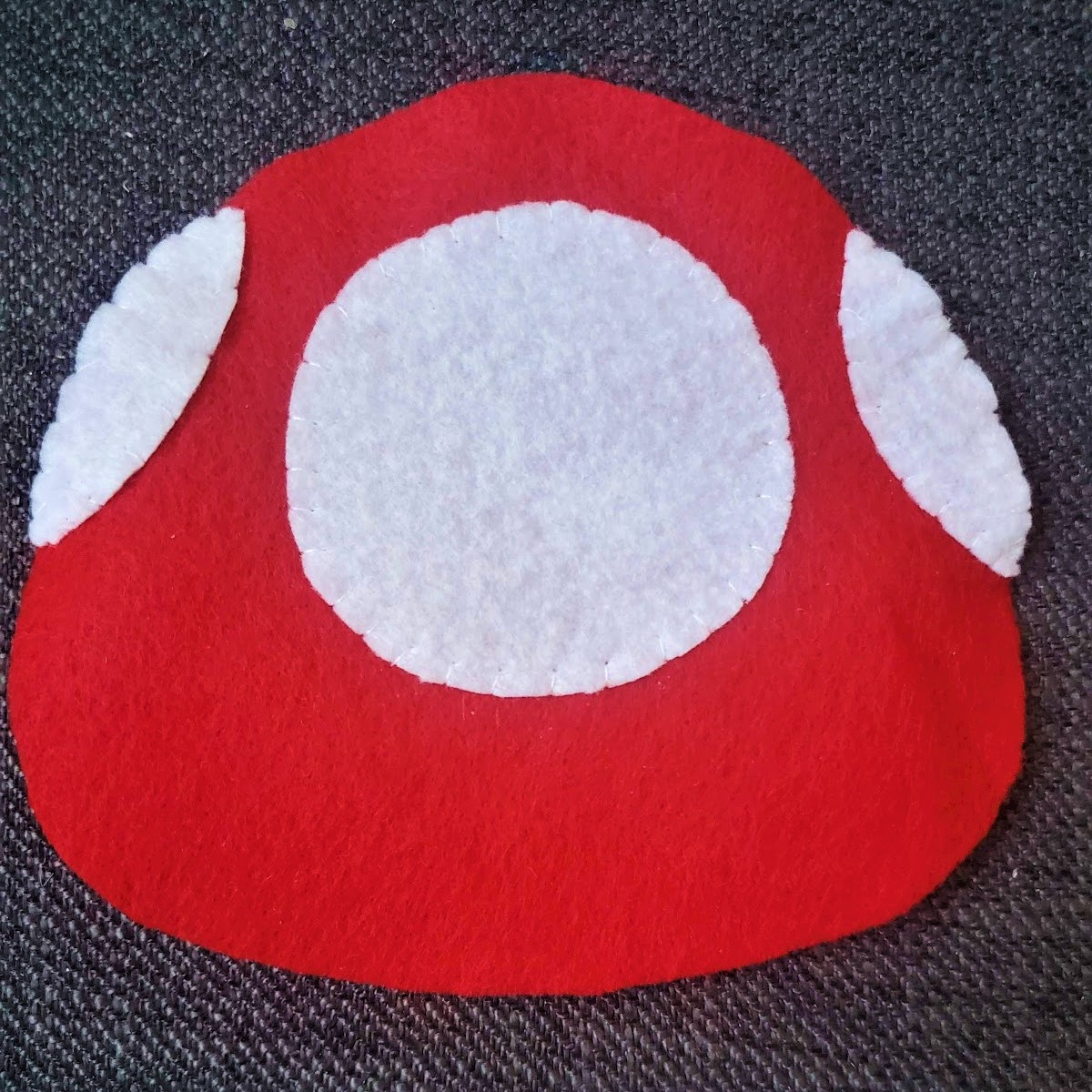 Image of white spots attached to red mushroom top