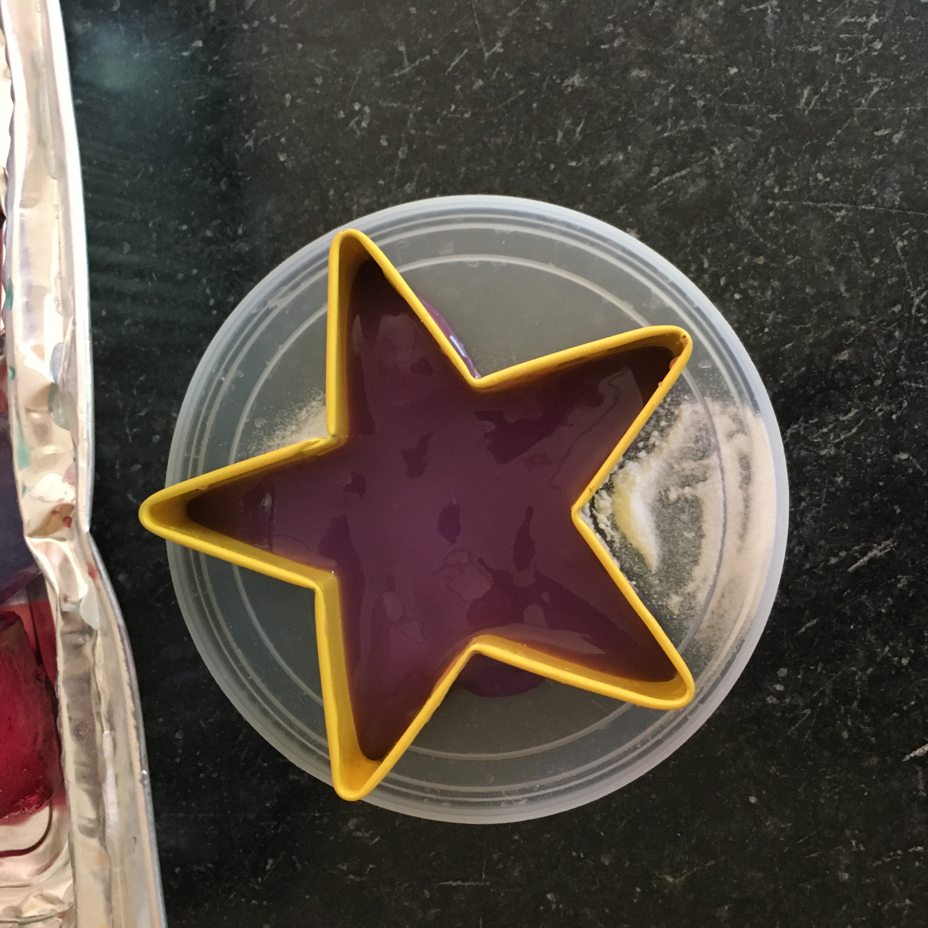 star cookie cutter half full with paint