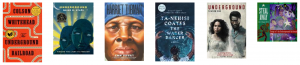Image is of colorful book covers related to the Underground Railroad