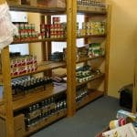 Jamestown food pantry shelves
