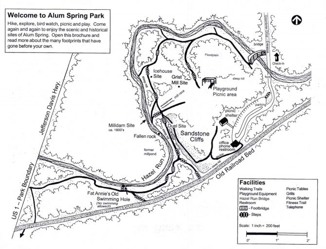 A map of Alum Spring Park, courtesy of Fredericksburg Parks & Recreation