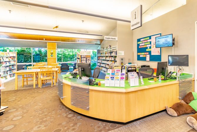 <p>Los Altos Library Children's Information Desk, reference</p>