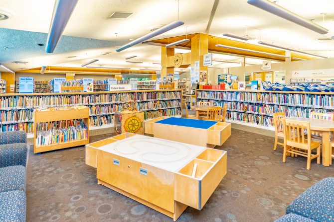 <p>Los Altos Library Children's Play Area tables</p>
