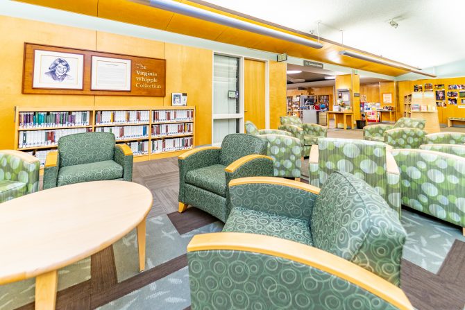 <p>Los Altos Library Virginia Whipple Special Collection, seating</p>