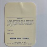 1977 - Sample Library Card