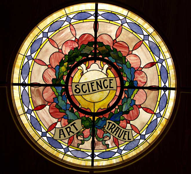 Historic stained glass window -Science