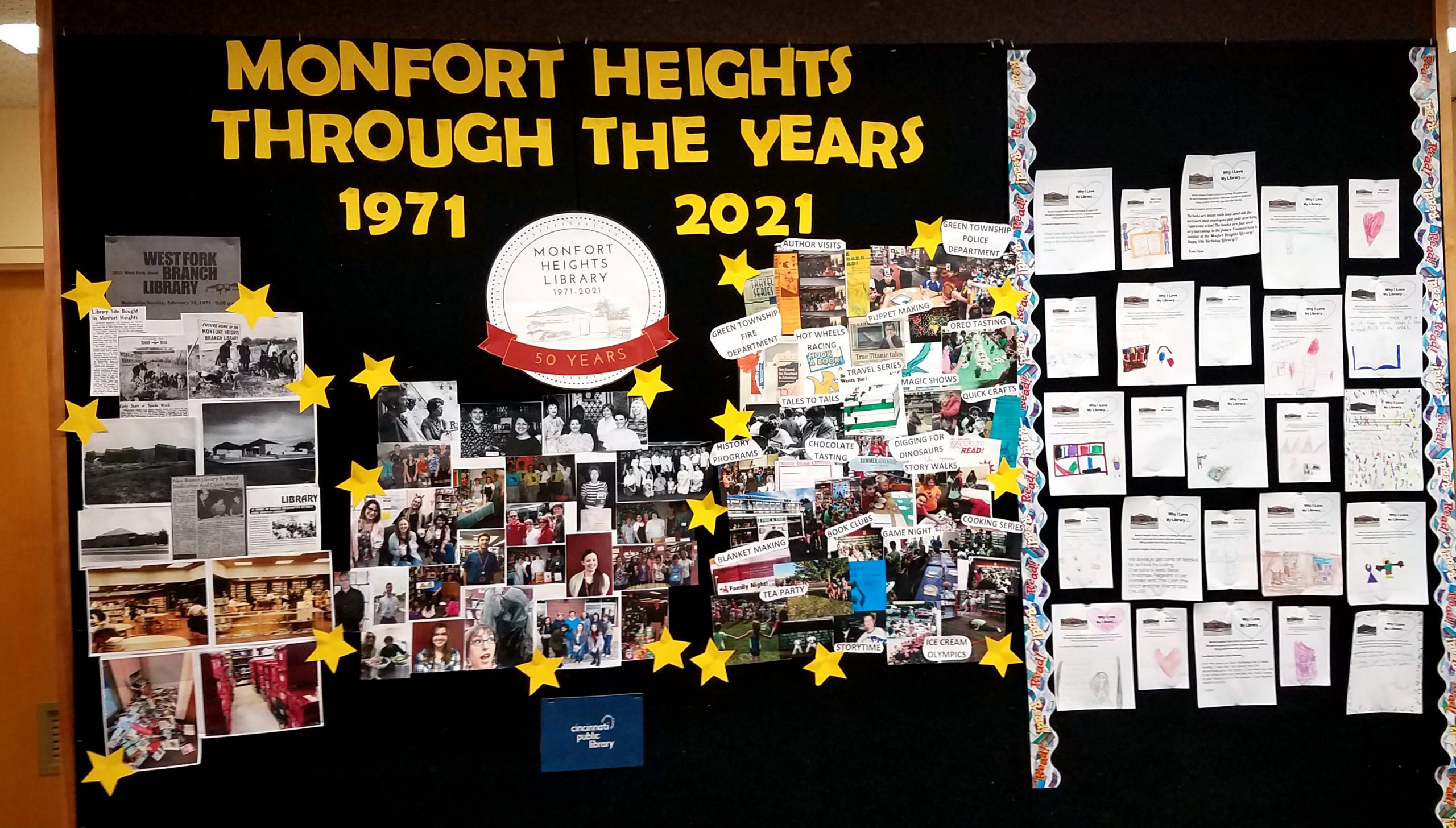 Monfort Heights 50th anniversary display