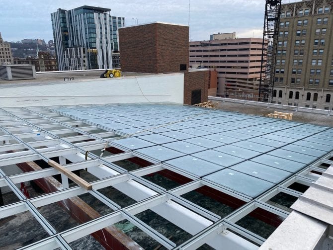 December 2021 - Skylight Glazing Construction Progress