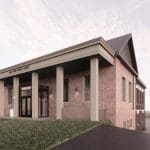 Rendering of the Hyde Park Branch Front Entrance Facing Erie Ave. Plans Not Final.