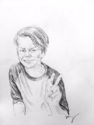 drawing of Arlo Murch by Vanessa Waring