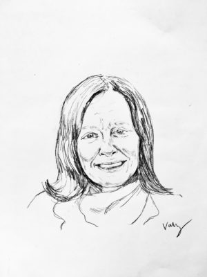 drawing of Jane Mickelson by Vanessa Waring