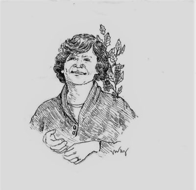 drawing of Judith Lowry by Vanessa Waring
