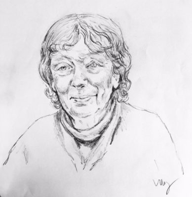 drawing of Mimi Calpestri by Vanessa Waring