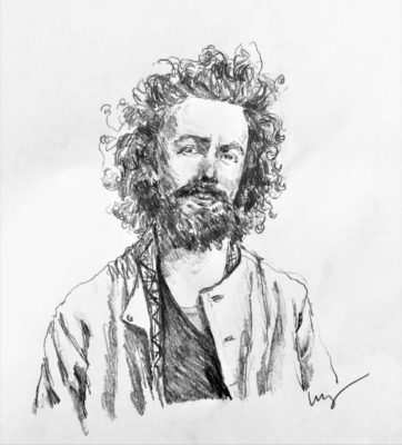 drawing of Perry Shimon by Vanessa Waring