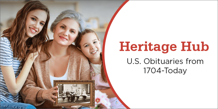 Heritage Hub: U.S. Obituaries from 1704-Today