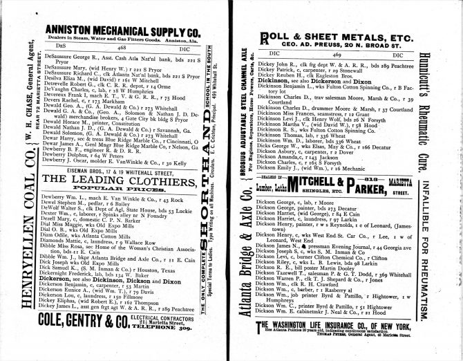 CENTRAL - CITY DIRECTORIESAtlanta City Directory, 1888 (2)