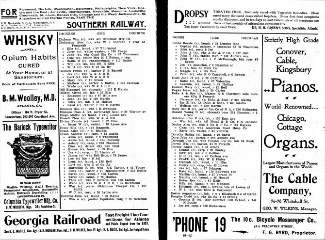 CENTRAL - CITY DIRECTORIES Atlanta City Directory, 1902 (2)