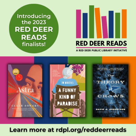 Introducing the 2023 RED DEER READS finalists! Learn more at rdpl.org/reddeerreads
