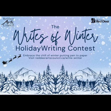 Red Deer Arts Council and City of Red Deer logos. The Writes of Winter: Holiday Writing Contest. Embrace the chill of winter putting pen to paper. Visit reddeerartscouncil.ca/write-winter